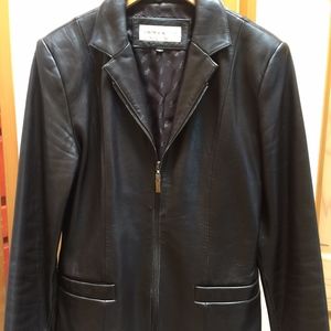 Jones New York brown leather jacket